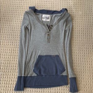 Free People Hooded Thermal Shirt